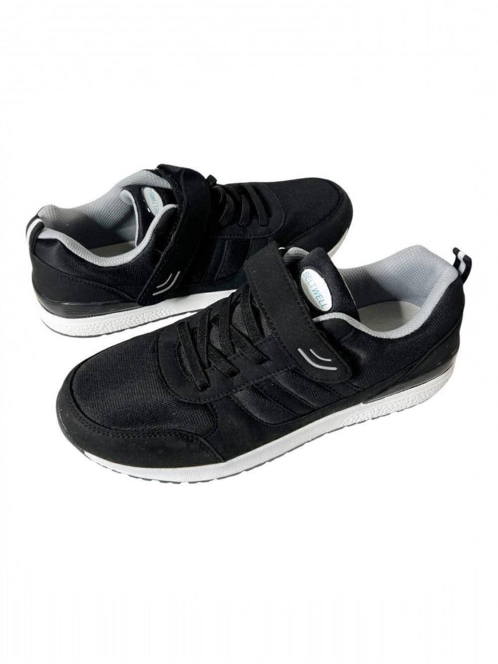 Beltwell Mens Wide Edema Adjustable Black Walking Comfort Sneakers Size‎ 8.5